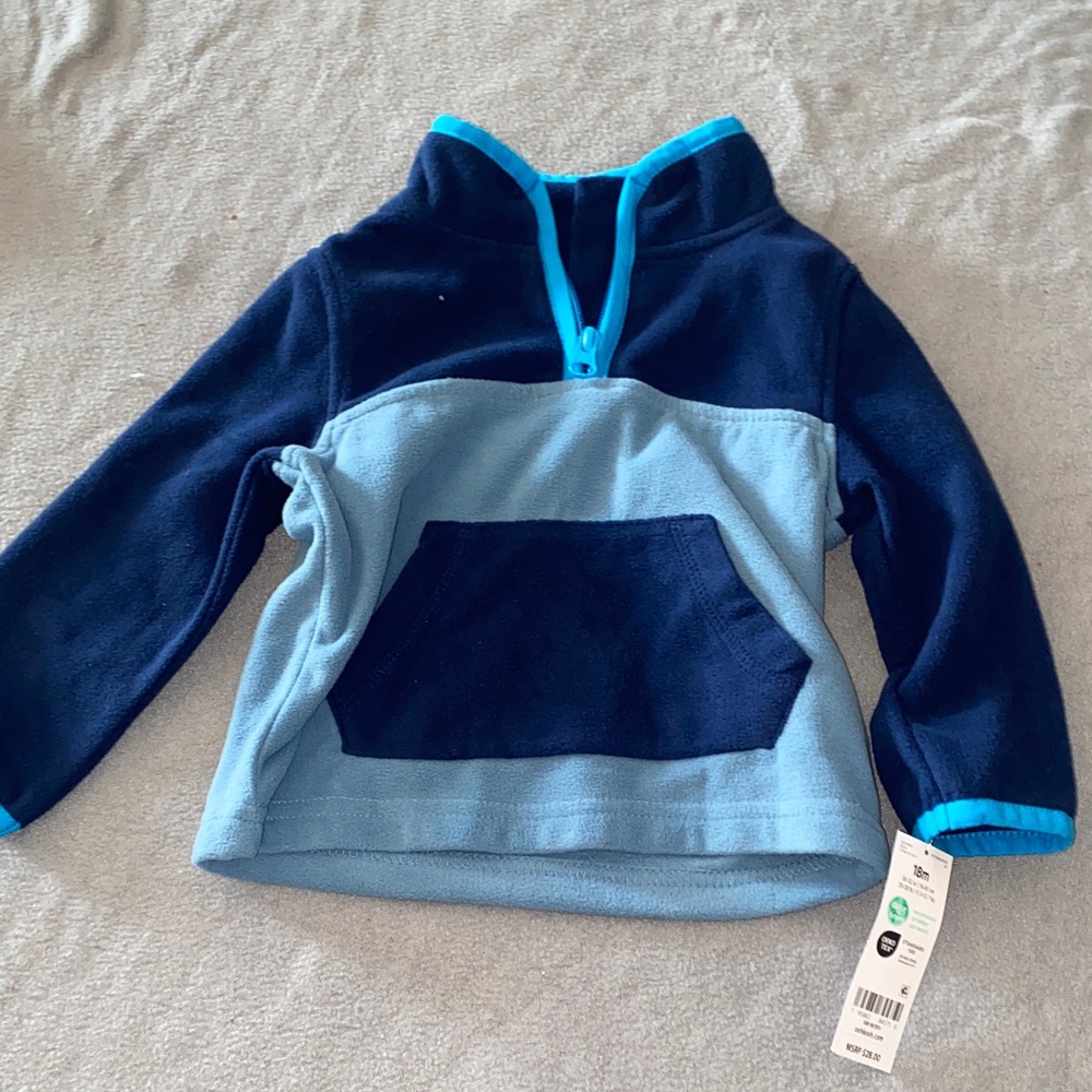 OshKosh B'gosh Navy and Light Blue Fleece Hoodie